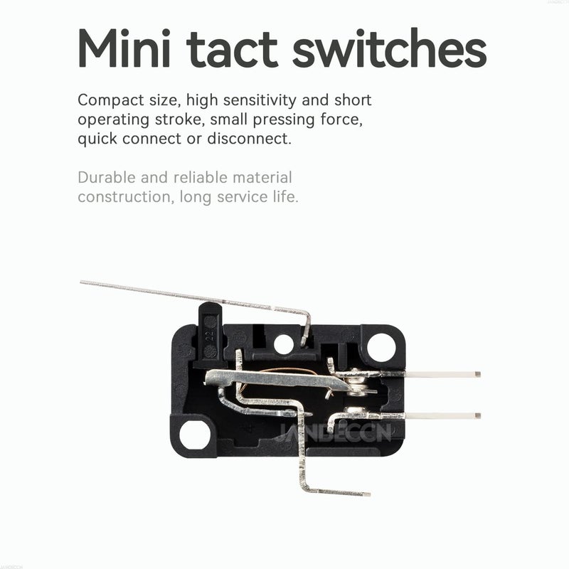 JANDECCN 10Pcs Lead Limit Switch Hinge Lever, SPDT 1NO 1NC Snap Action Micro Switch V-152-1C25 - Image 3